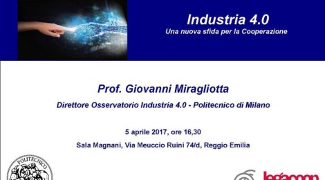 LA COOPERAZIONE E LA SFIDA DI INDUSTRIA 4.0: UN SEMINARIO DI LEGACOOP IL 5 APRILE